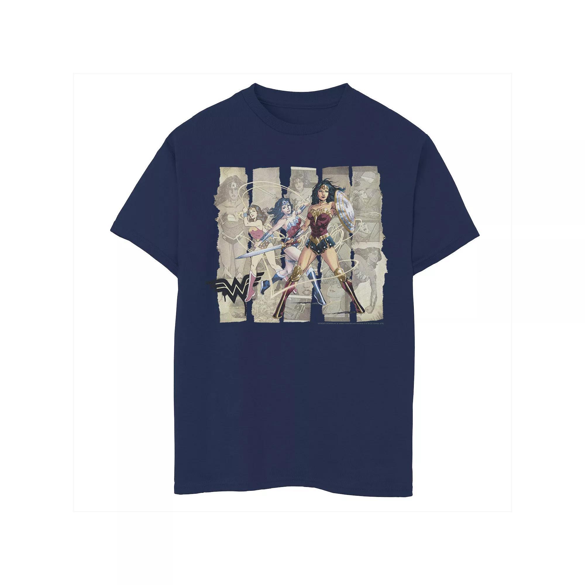 Boys 8-20 DC Comics Wonder Woman Paper Strips Portrait Tee, Boy's, Size: XS, Blue Product Image