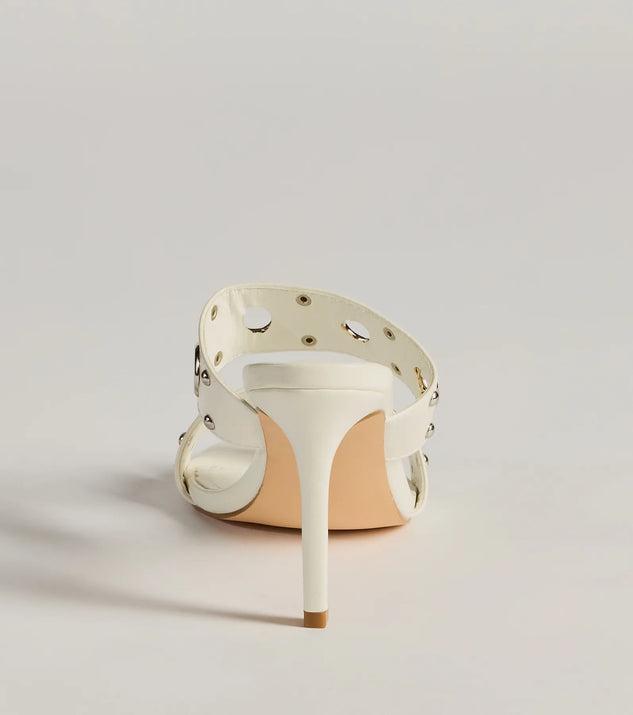 Stylish Edge Studded Strappy Stiletto Mules Product Image