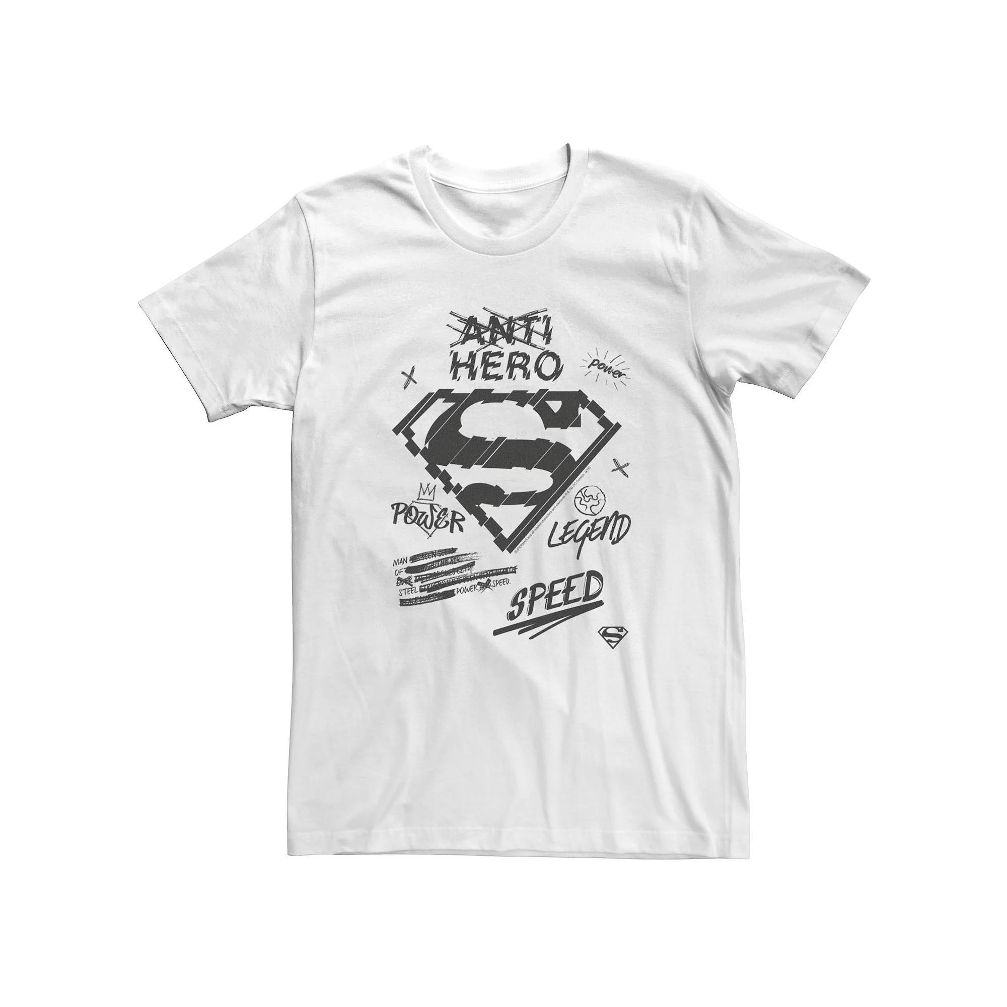 Big & Tall DC Comics Superman Sketched Chest Logo Tee, Men's, Size: 4XL Tall, White Product Image
