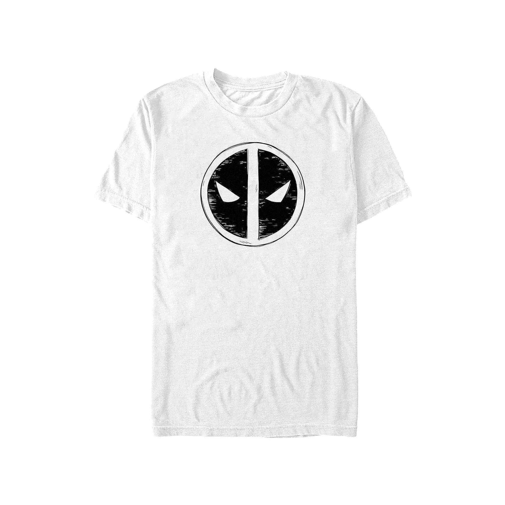 Big & Tall Marvel Deadpool Scribble Emblem Graphic Tee, Men's, Size: 5XB, White Product Image