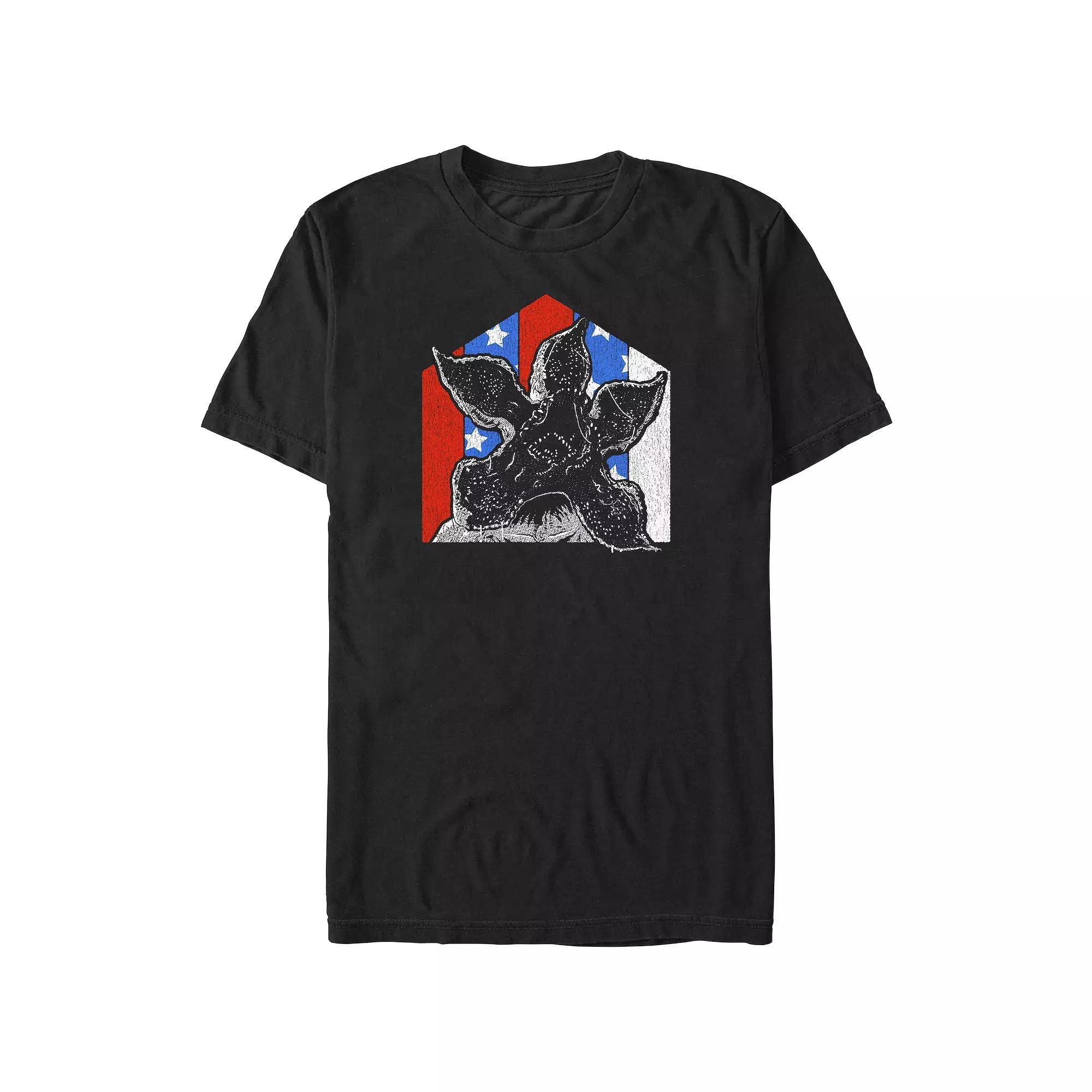 Big & Tall Stranger Things Red White And Blue Demogorgon Graphic Tee, Men's, Size: XXL Tall, Black Product Image