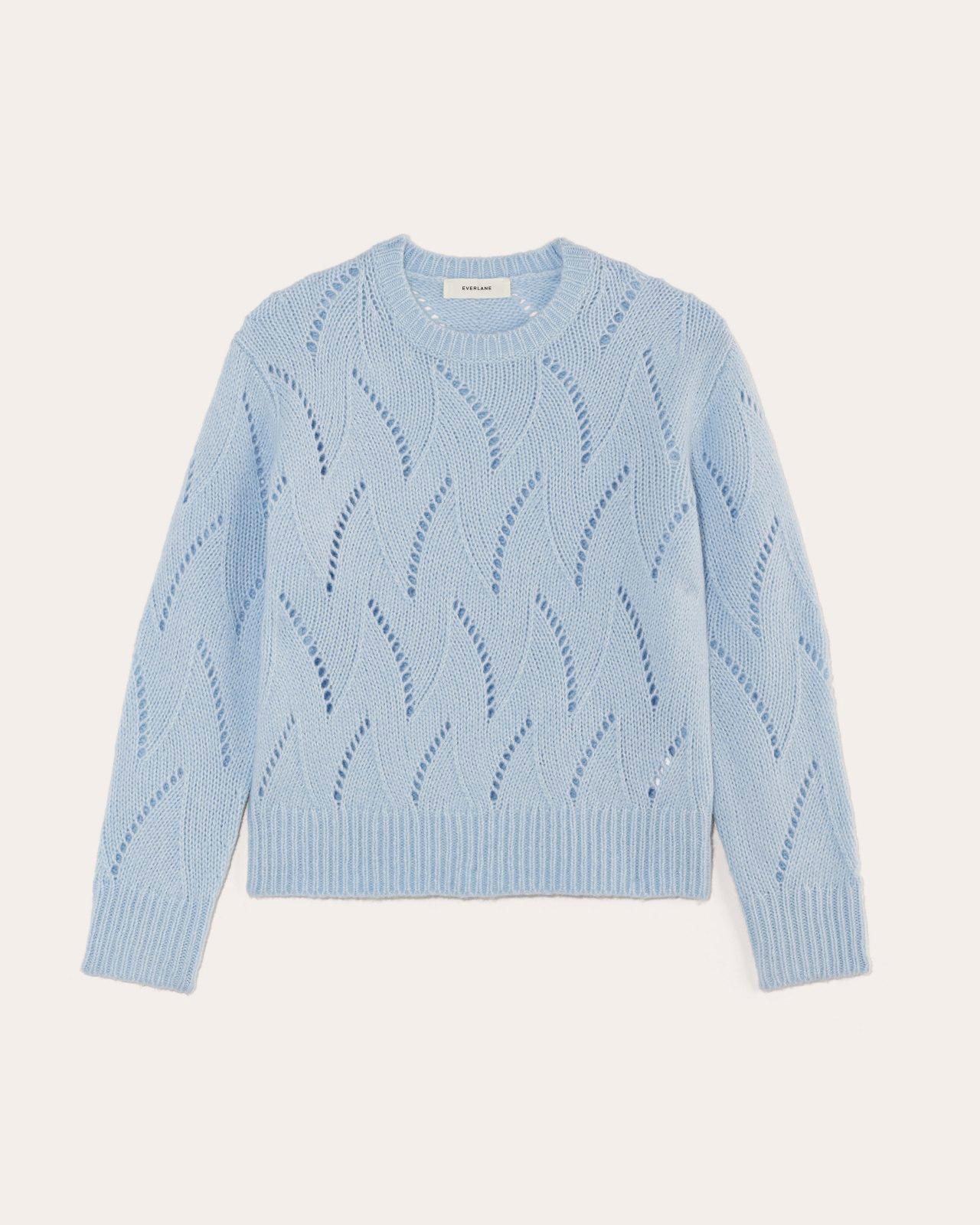 The Pointelle Sweater in Cloud Product Image