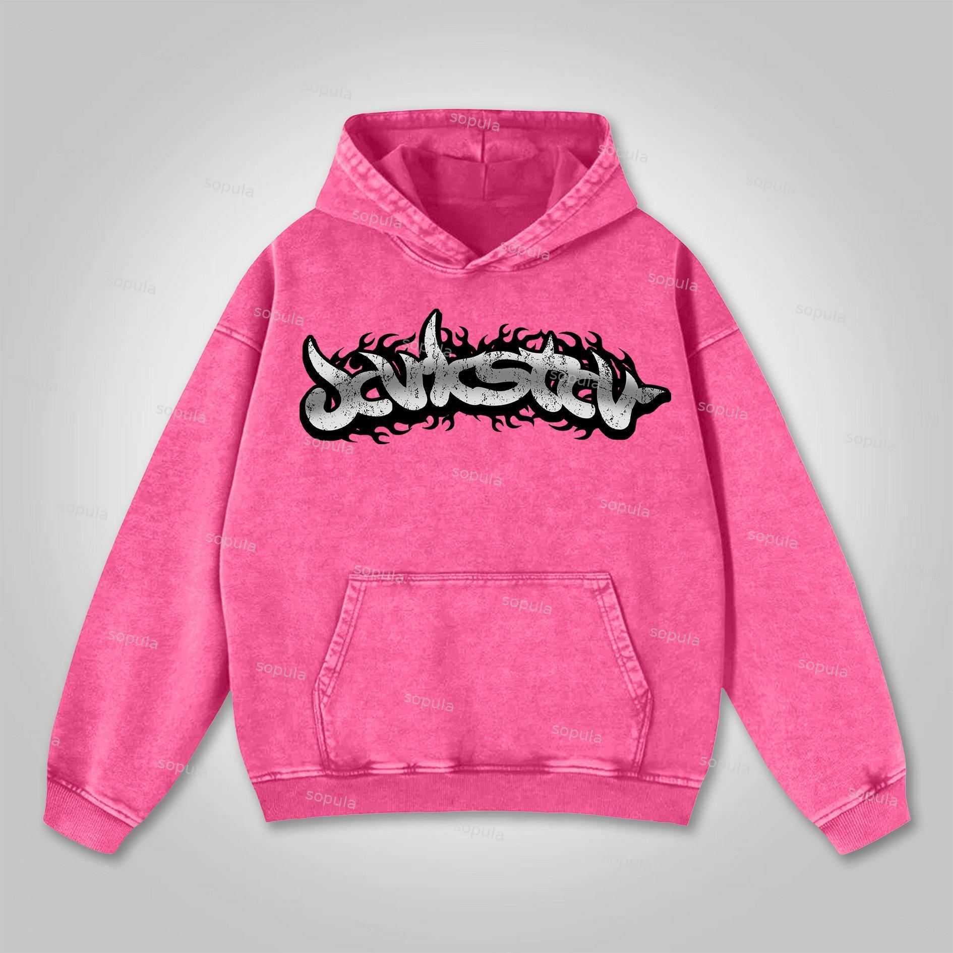 Sopula Colorful Brain Graphic Washed Pocket Hoodie Product Image
