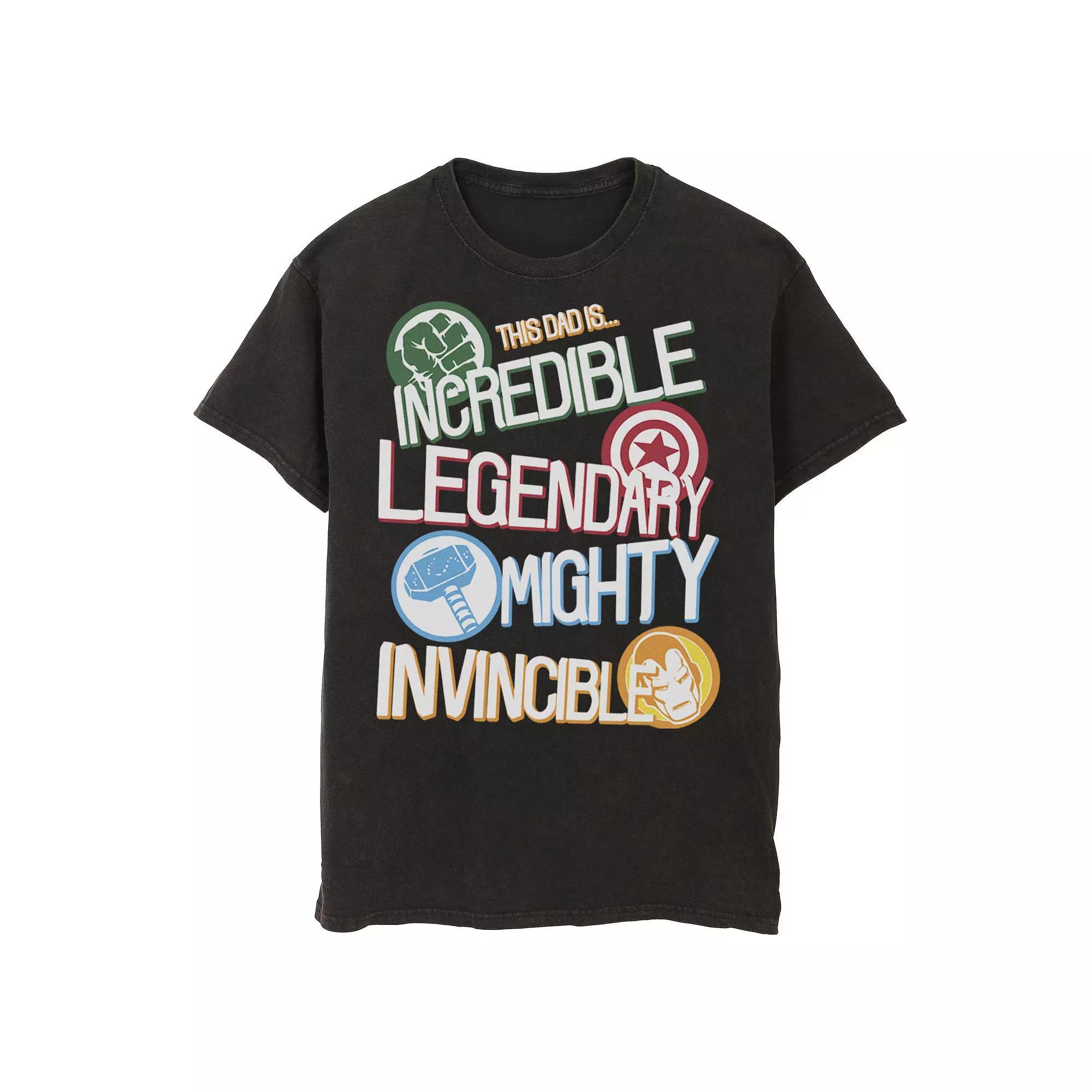 Men's Marvel Avengers Father's Day Dad Words Tee, Size: Medium, Black Product Image