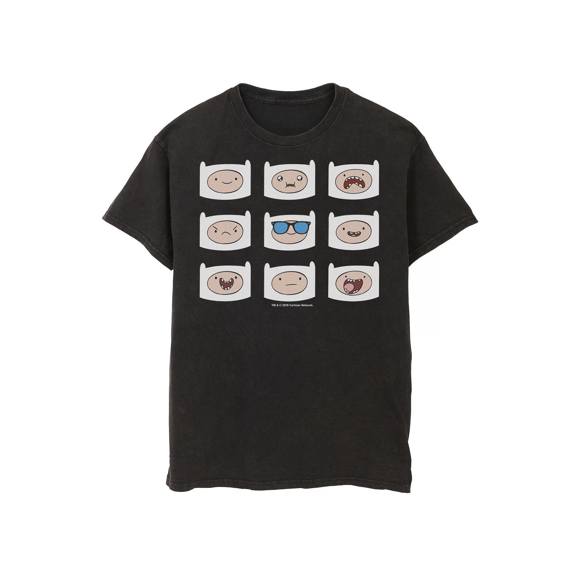 Mens Adventure Time Finns Many Faces Grid Tee Product Image
