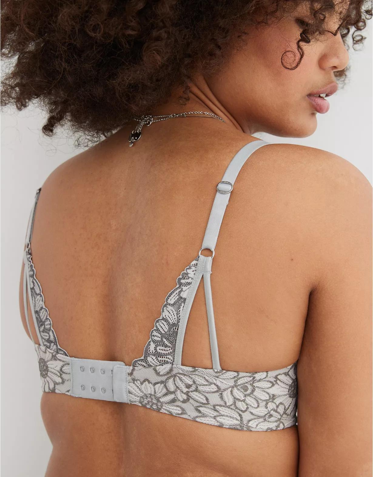 Sunnie Cross Dye Bloom Lace Demi Push Up Bra Product Image