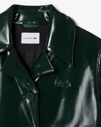 Women's Tailored Collar Vinyl Trench Coat Product Image