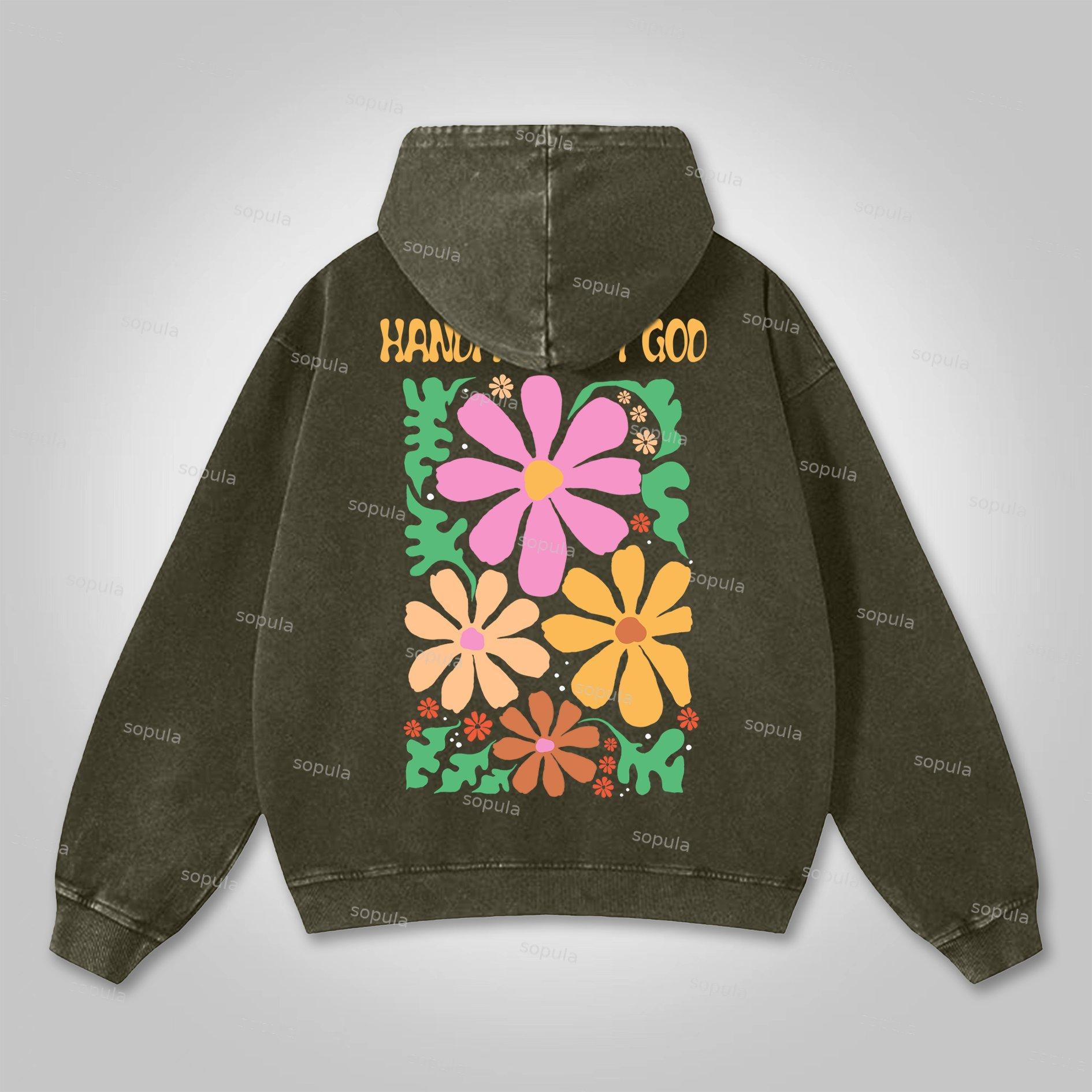 Stop War Children Portraits Graphic Washed Hoodie Product Image