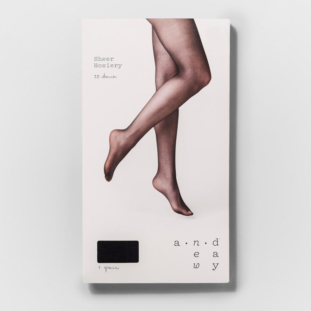 Womens 20D Sheer Tights - A New Day M/L: High Waisted, Tagless, Closed Toe, Knit Product Image