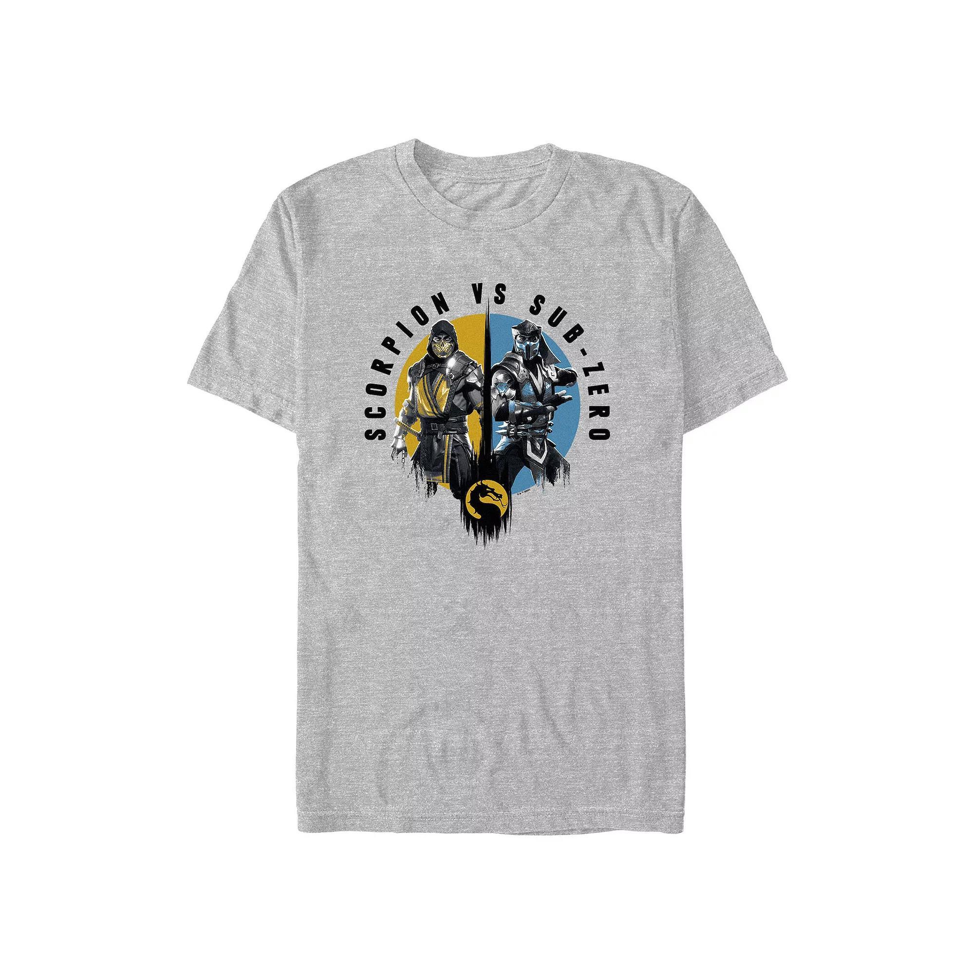 Men's Mortal Kombat Scorpion vs Subzero B Graphic Tee, Size: XXL, Athletic Grey Product Image