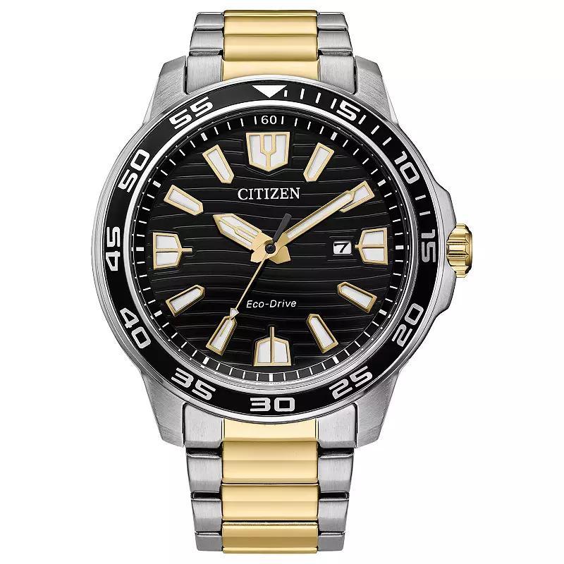Citizen Mens Eco-Drive Weekender Two-Tone Stainless Steel Bracelet Watch - AW1706-52E Black Two Tone Product Image