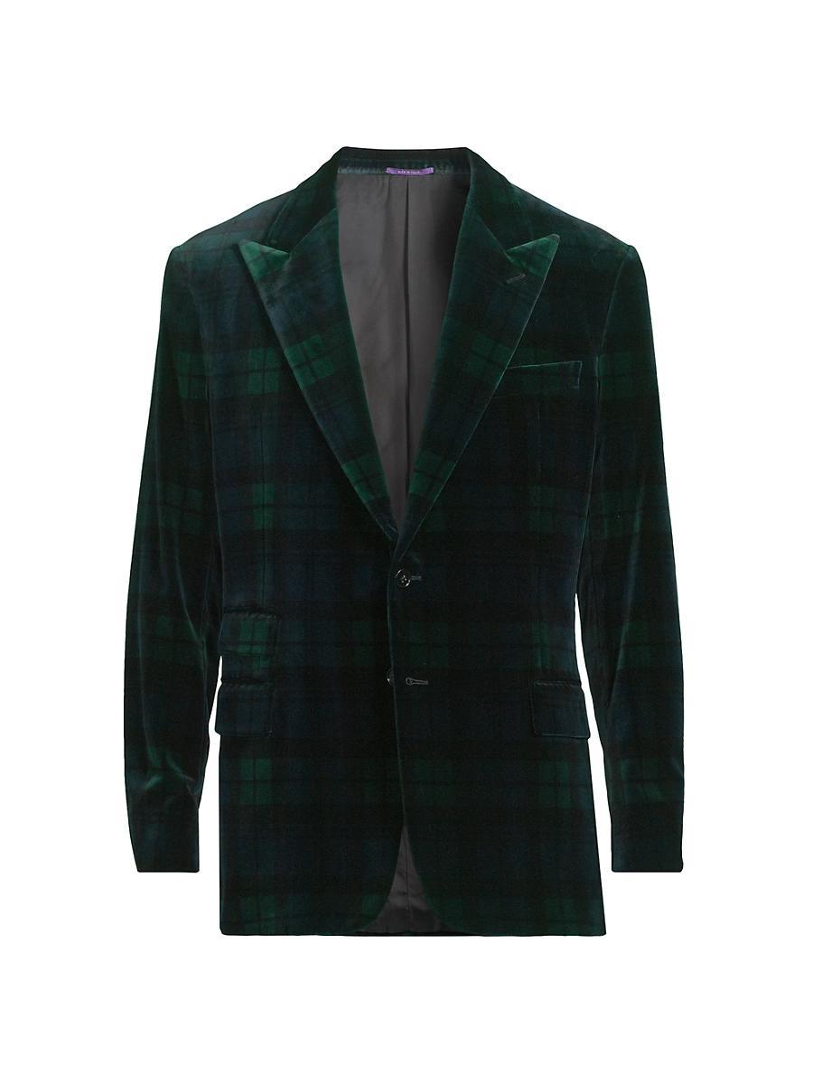 Mens Kent Blackwatch Tartan Velvet Sport Coat Product Image