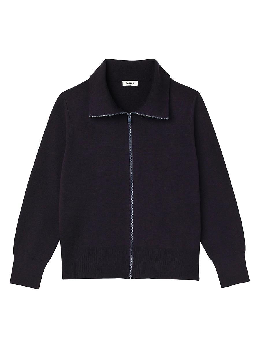 Sandro Zip Front Wool Cardigan Product Image