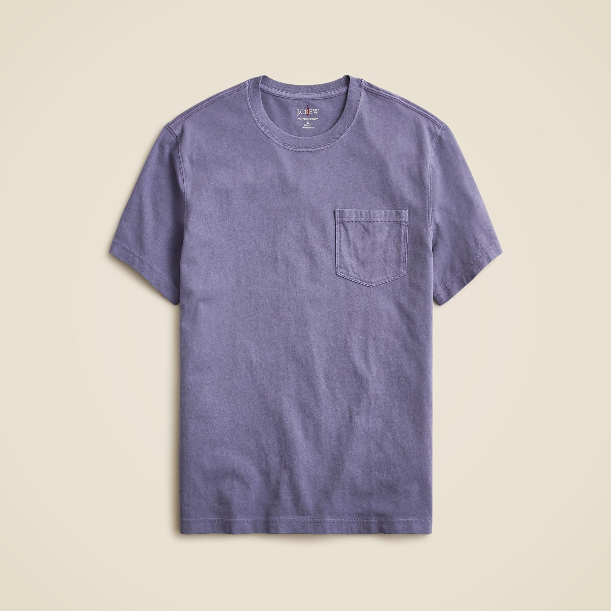 Vintage-wash cotton pocket T-shirt Product Image