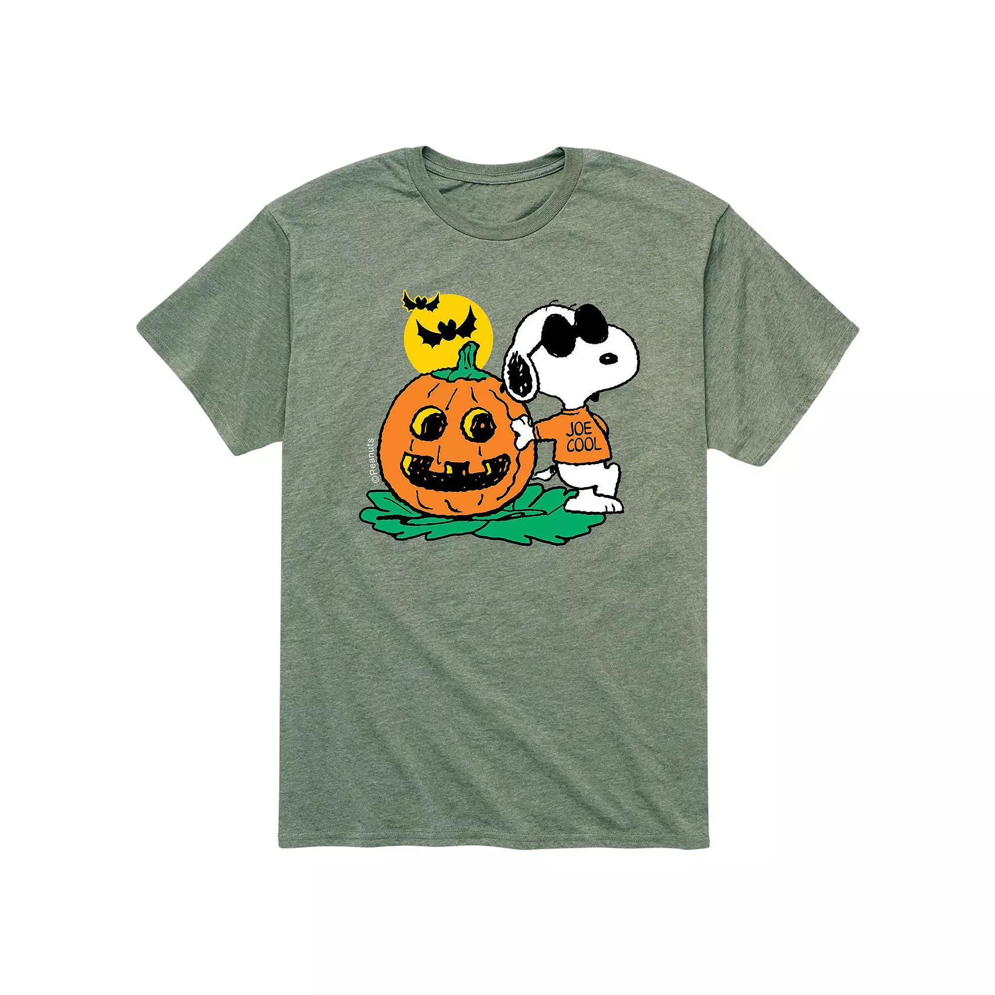 Men's Peanuts Joe Cool Pumpkin Tee, Size: Large, Green Product Image