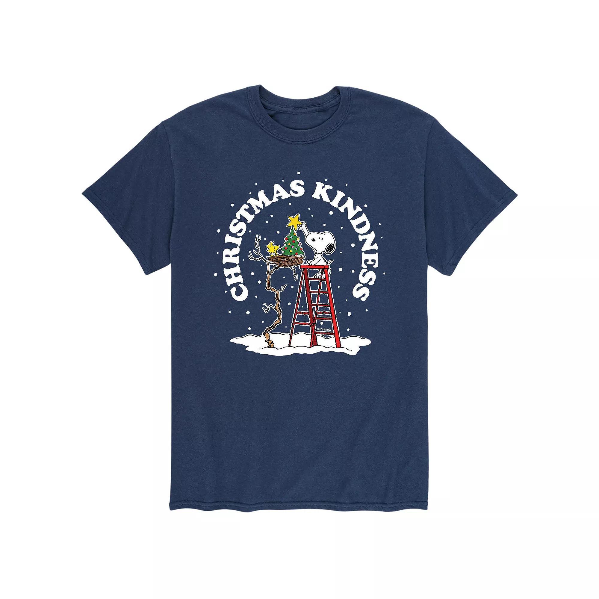 Mens Peanuts Christmas Kindness Tee Blue Product Image