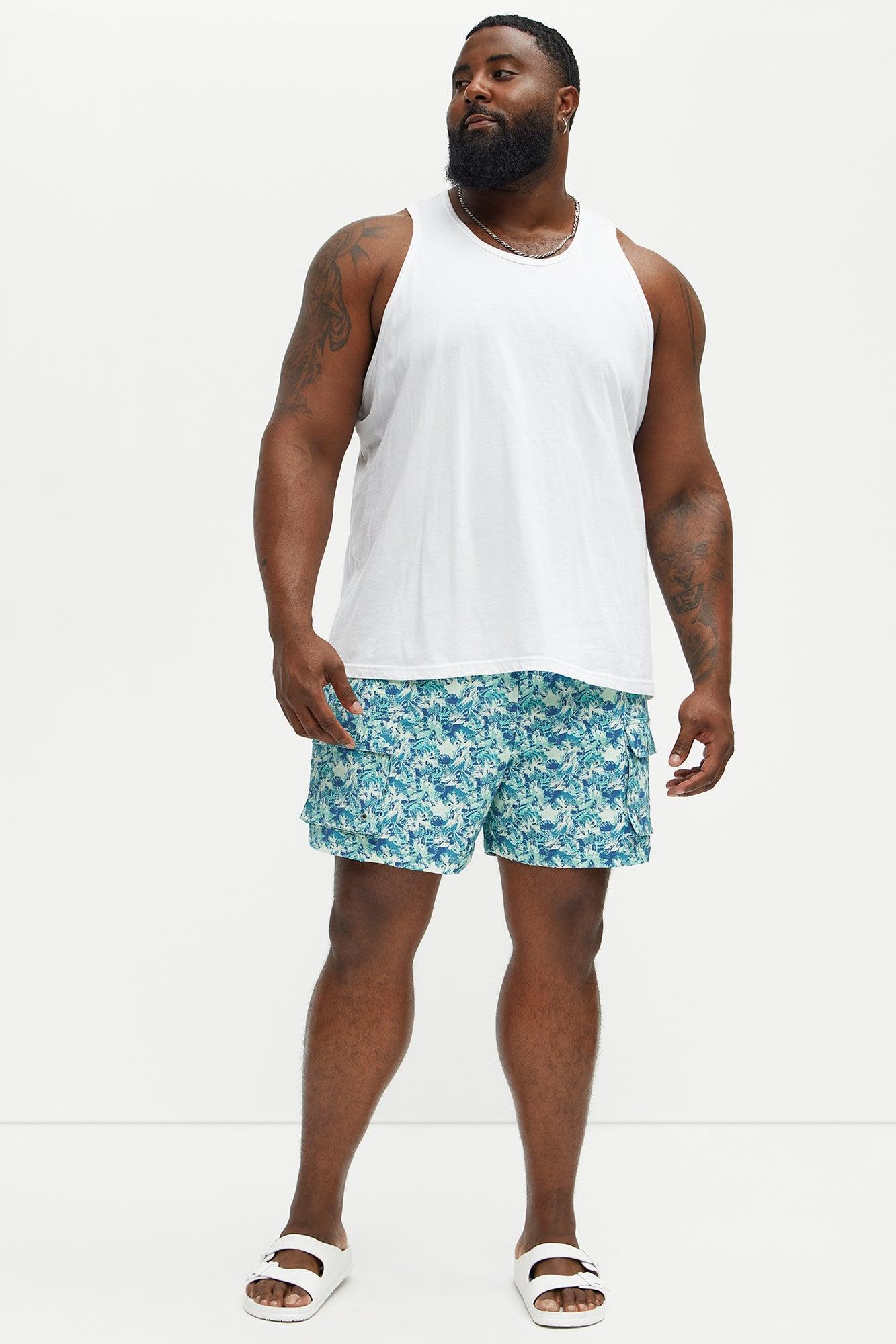 Oceanus Cargo Swim Mid Trunk - Blue/combo Product Image