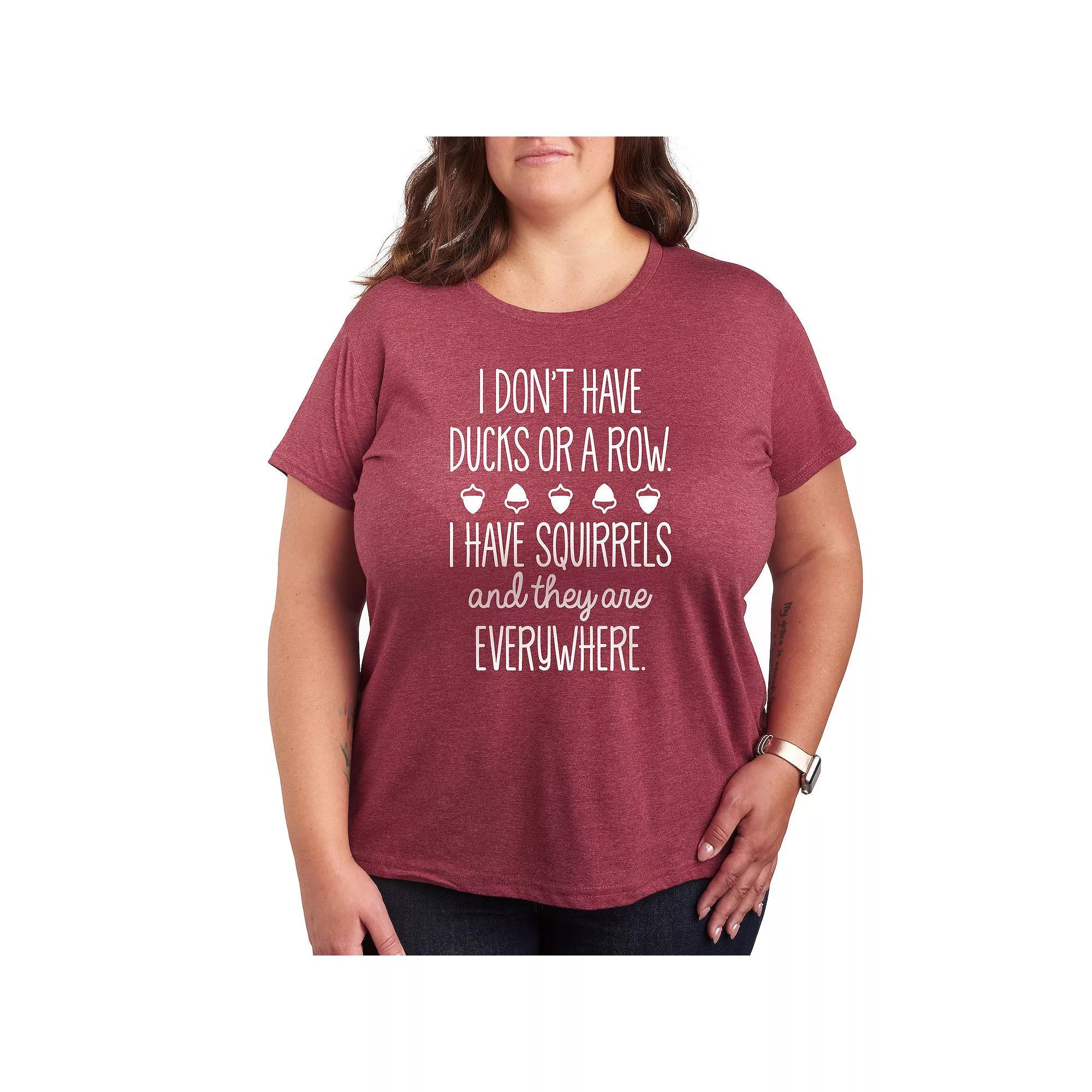 Womens Ducks In A Row Graphic Tee, Girls Grey Dark Red Product Image