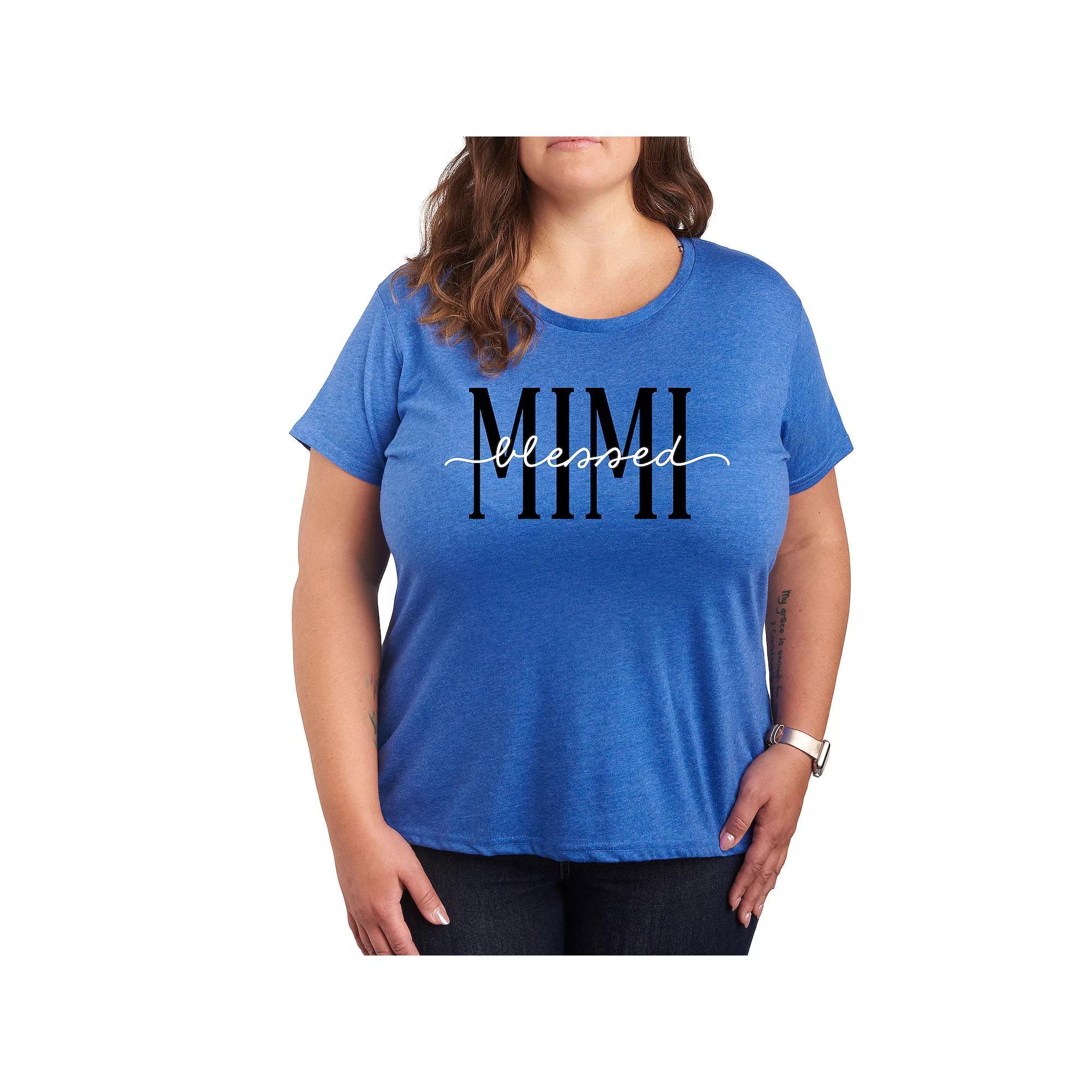 Plus Blessed Mimi Graphic Tee, Womens Grey Gray Product Image