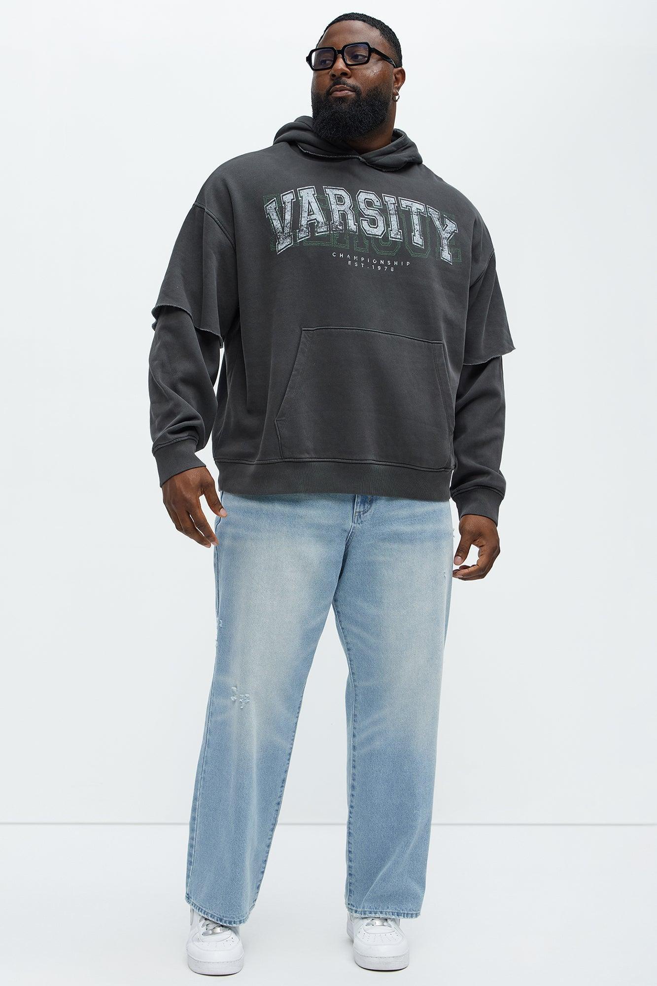 Varsity Washed Hoodie - Grey Product Image