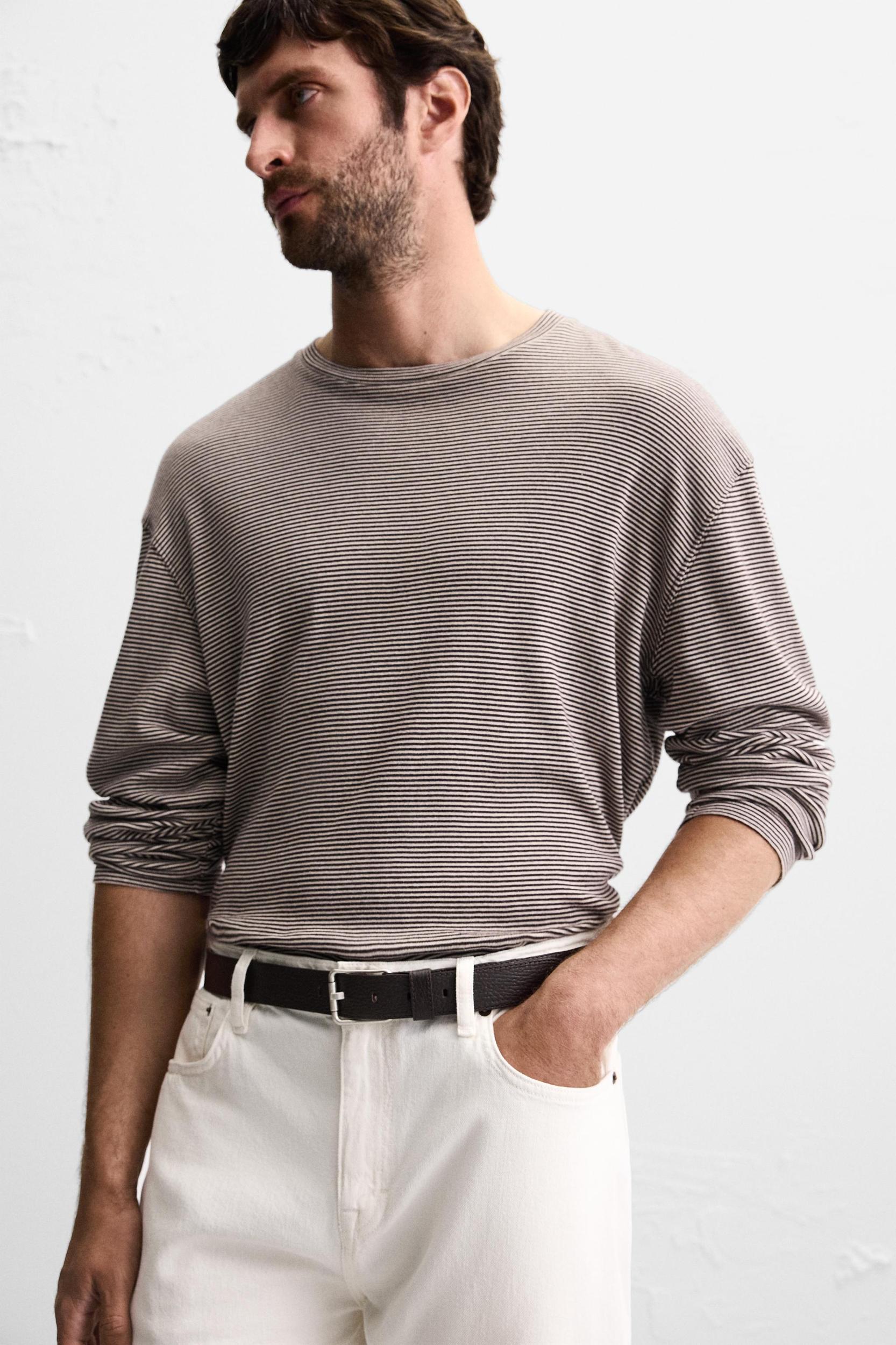 TOPSTITCH LEATHER BELT Product Image