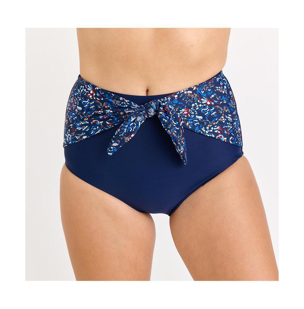 Calypsa Womens High Waisted Bikini Bottom With Front Tie Product Image