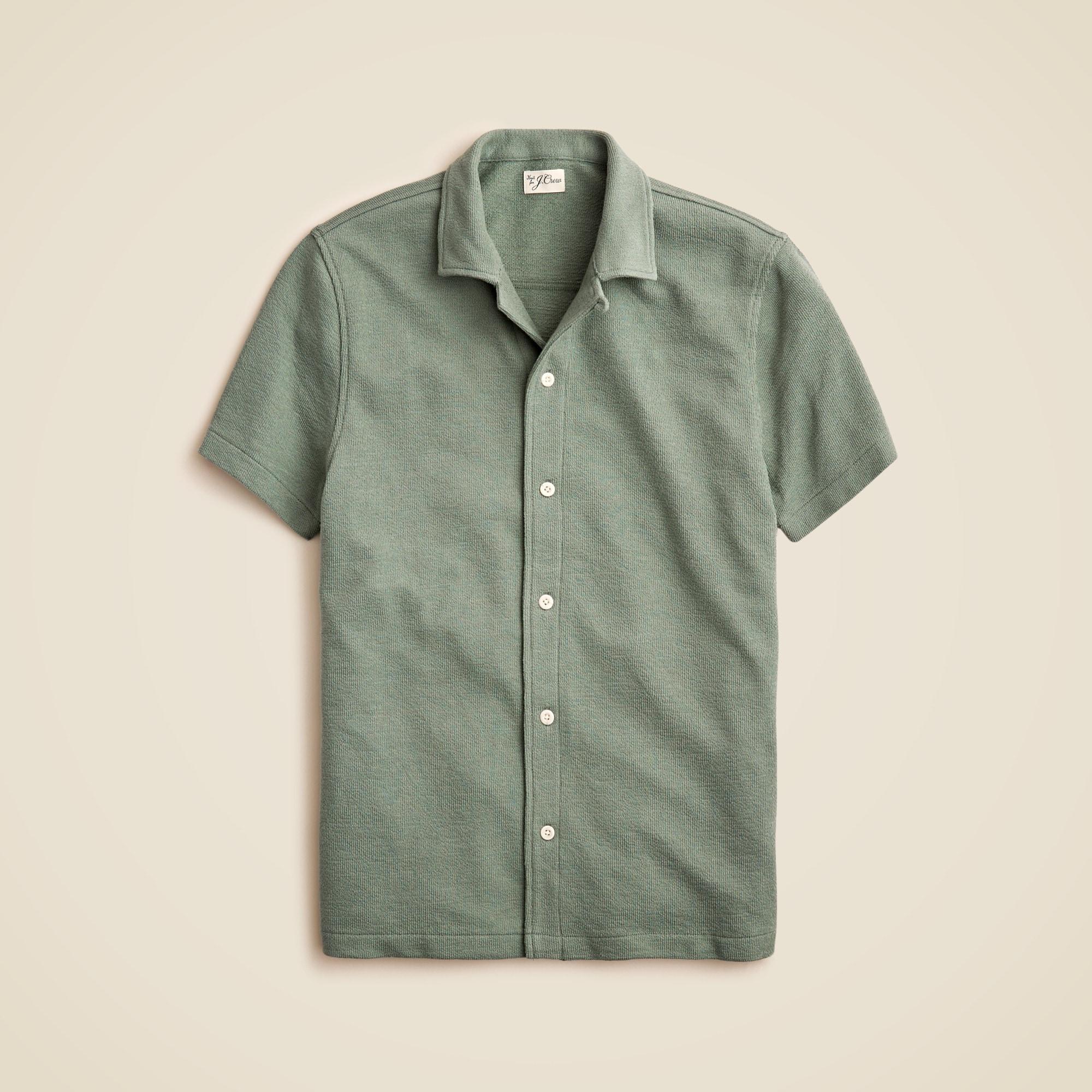 Textured camp-collar sweater-tee Product Image