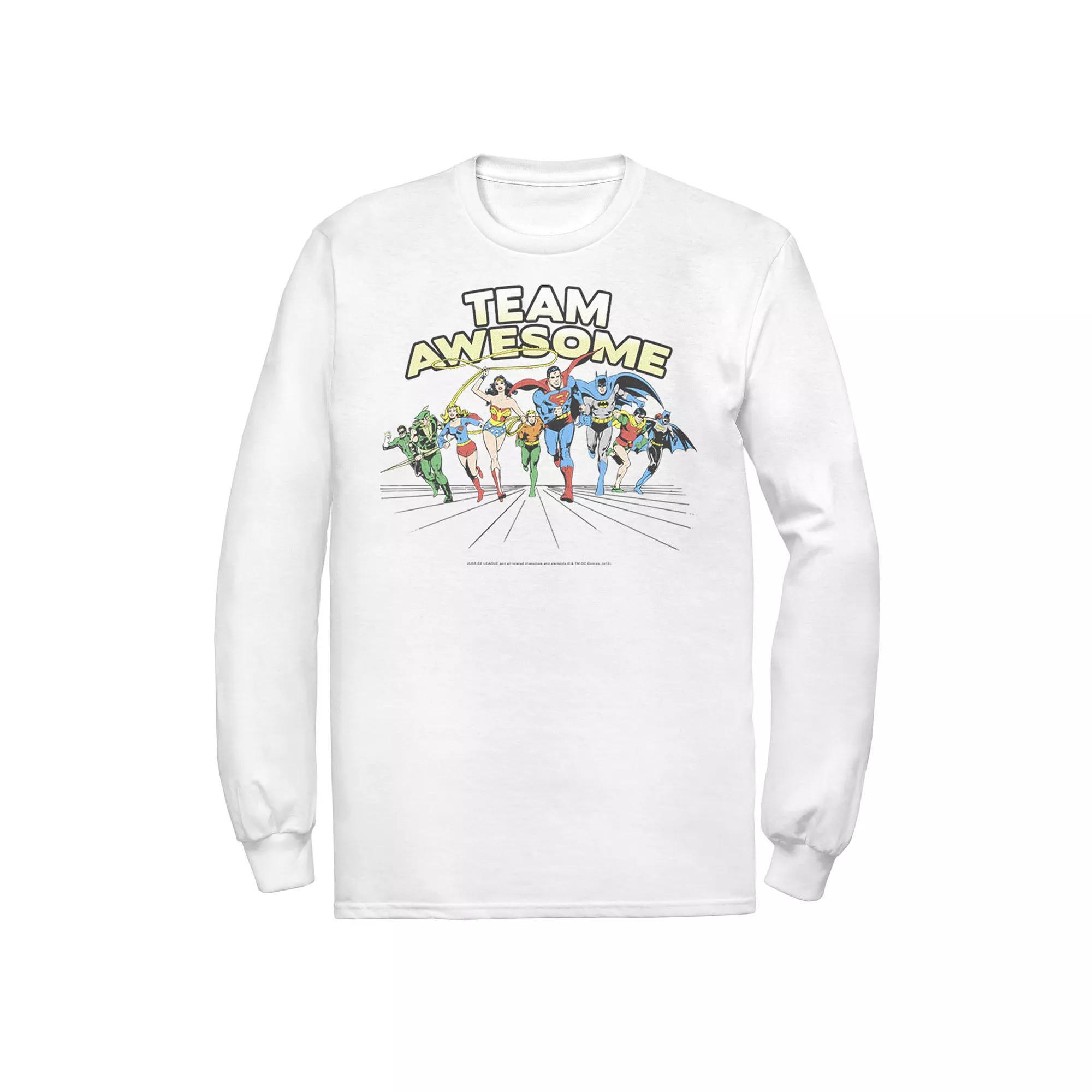 Men's DC Comics Justice League Team Awesome Group Tee, Size: XXL, White Product Image