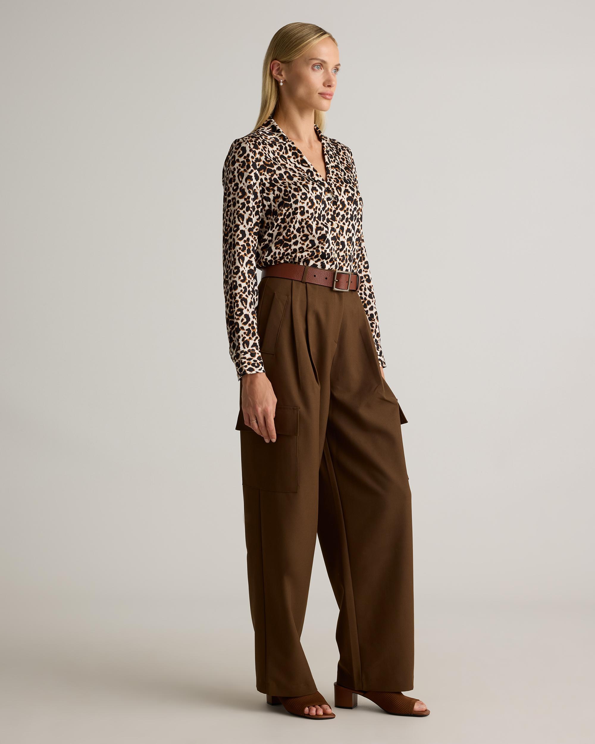 Quince | Women's Washable Stretch Silk Notch Collar Blouse Product Image