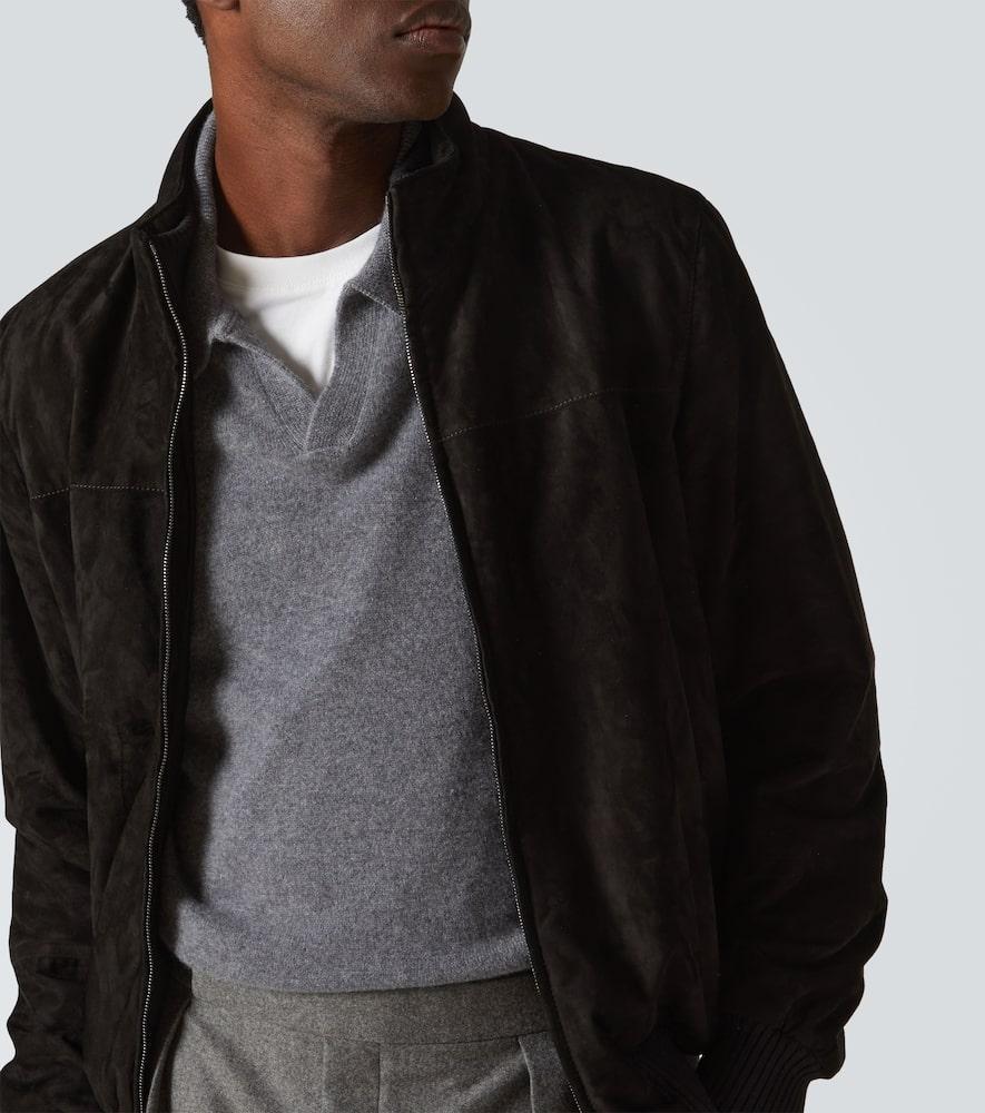 ZEGNA Long-sleeved Polo Shirt In Black Product Image