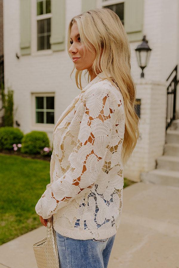 Coastal Charm Crochet Blazer Product Image