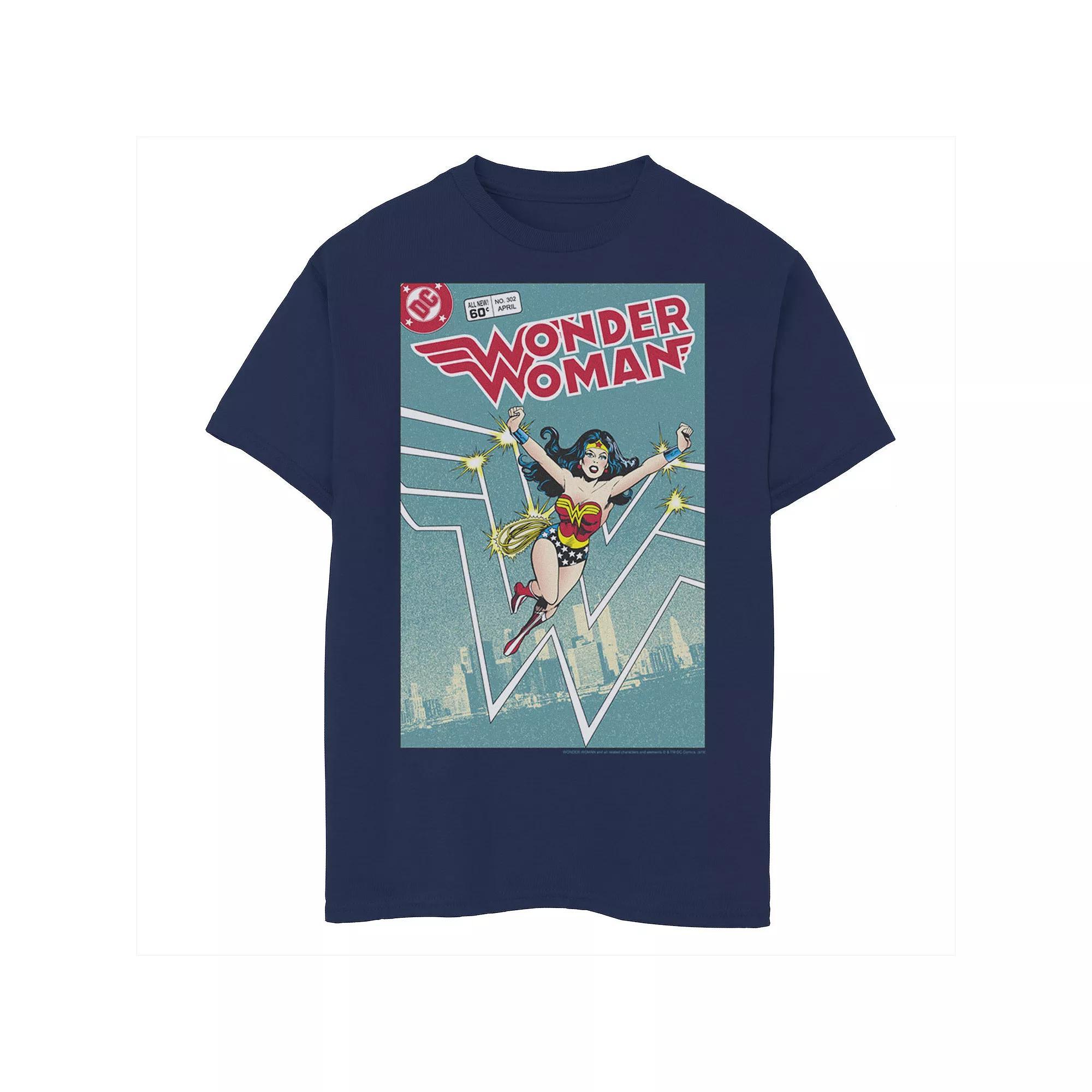 Boys 8-20 DC Comics Wonder Woman Retro Comic Cover Graphic Tee, Boy's, Size: Small, Blue Product Image