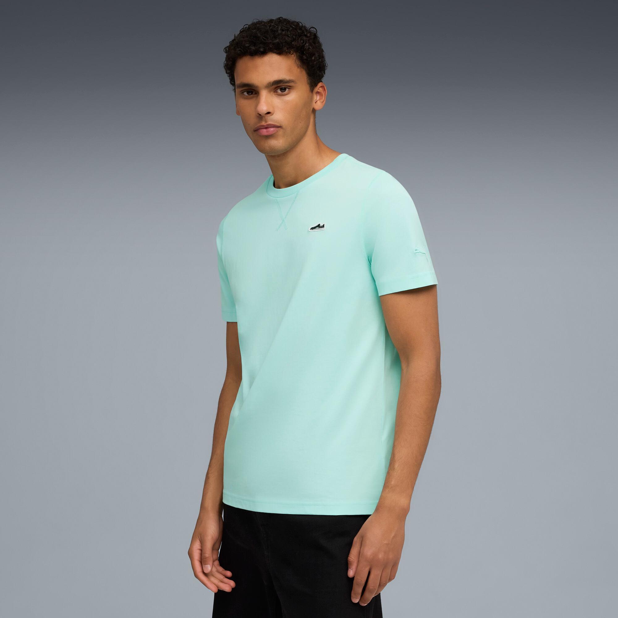 WARDROBE ESSENTIALS Suede Logo Men's Tee Product Image