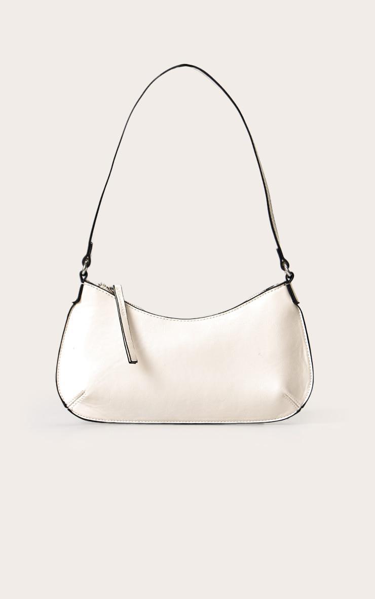 Cream Pu Baguette Shoulder Bag Product Image
