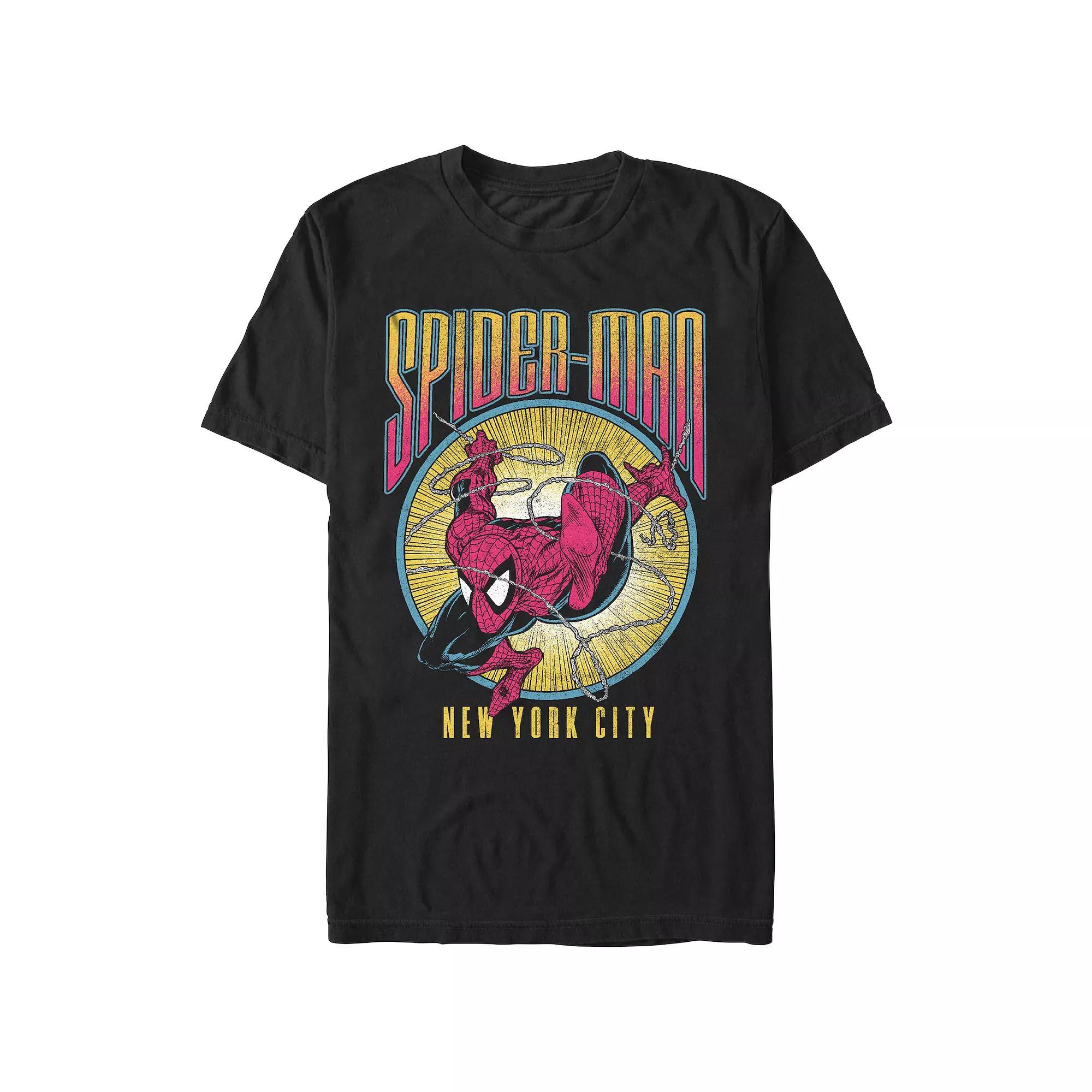 Men's Spider-Man New York City Graphic Tee, Size: XXL, Black Product Image