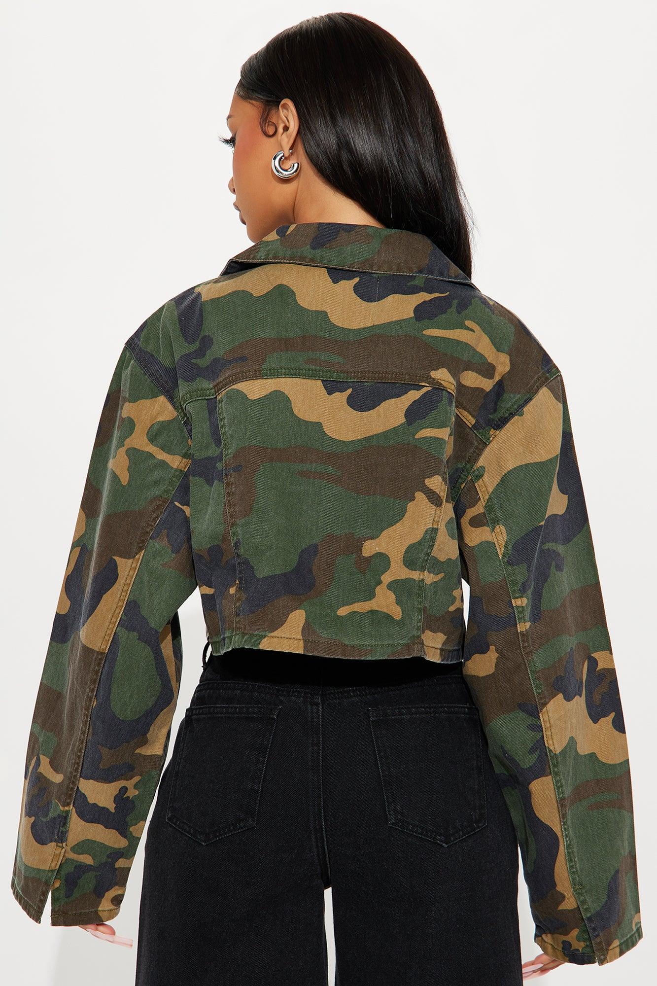 Army Brat Cropped Camo Jacket - Camouflage Product Image