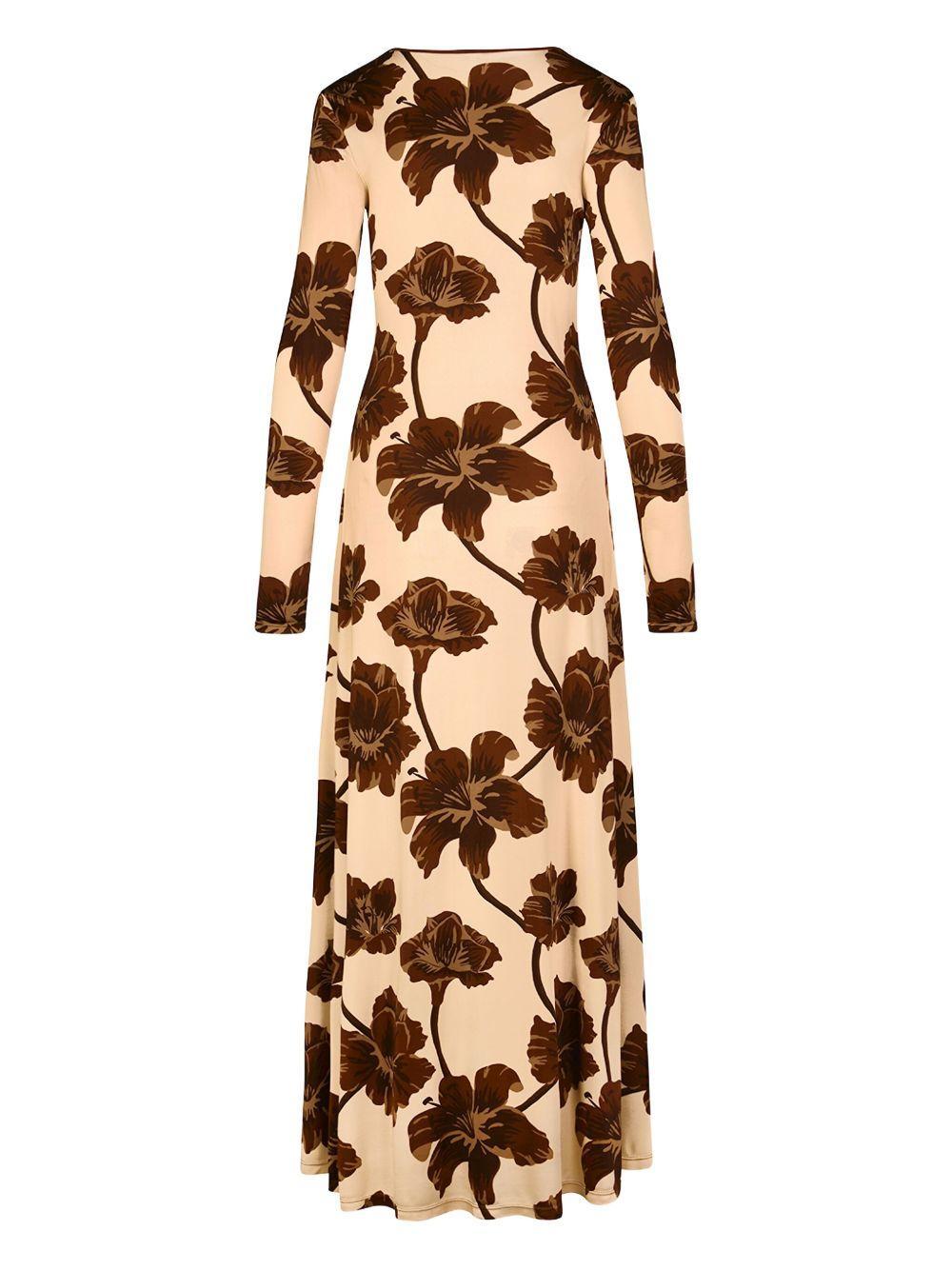 floral-print long-sleeved day dress Product Image