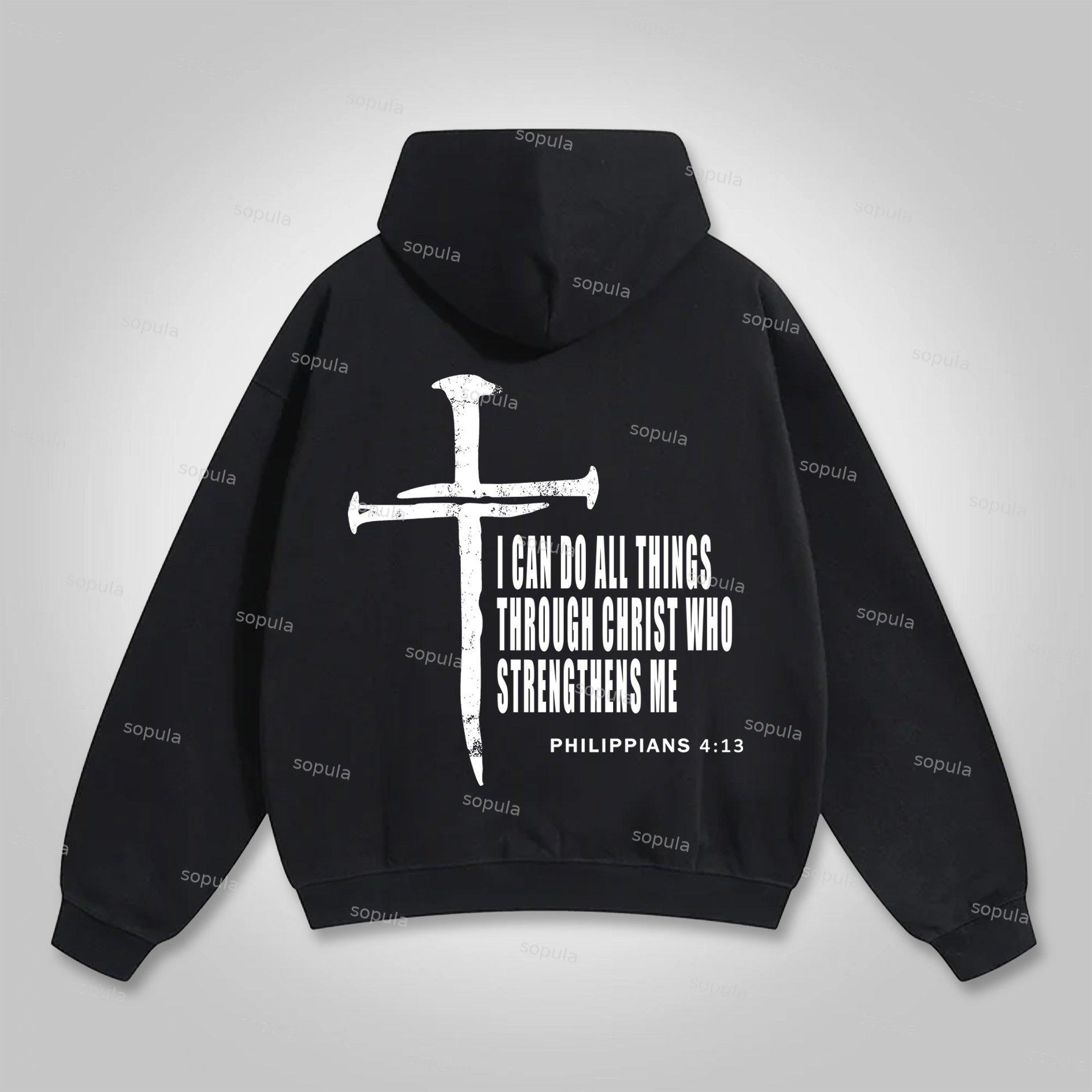 Sopula Philippians Who Strengthens Me Graphic Hoodie Product Image
