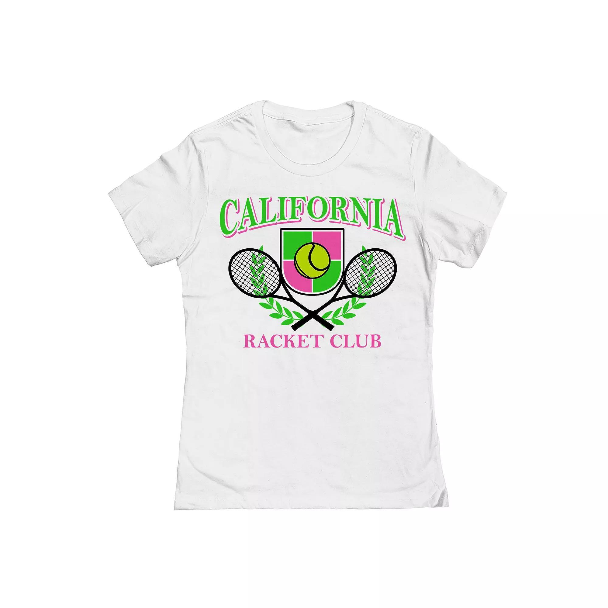 Junior's California Racket Club Womens Graphic Tee, Girl's, Size: XXL, White Product Image