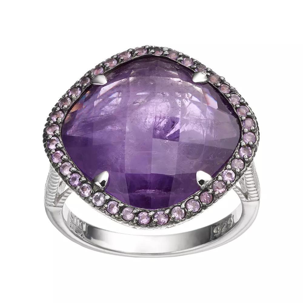 SIRI USA by TJM Sterling Silver Amethyst Halo Ring, Women's, Size: 6, Multicolor Product Image