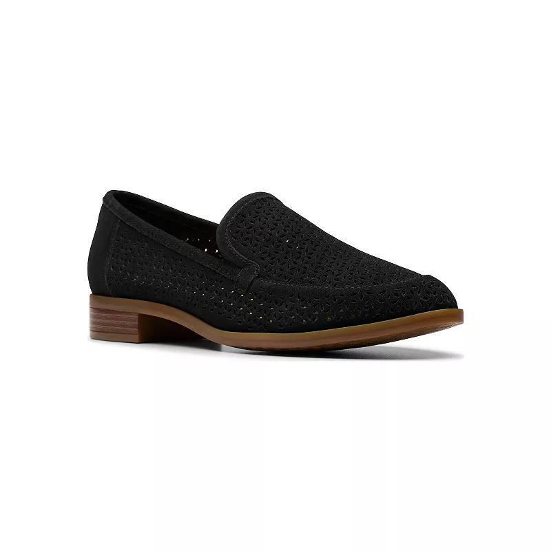 Clarks Trish Cove Women's Suede Loafers, Size: 11, Black Suede Product Image