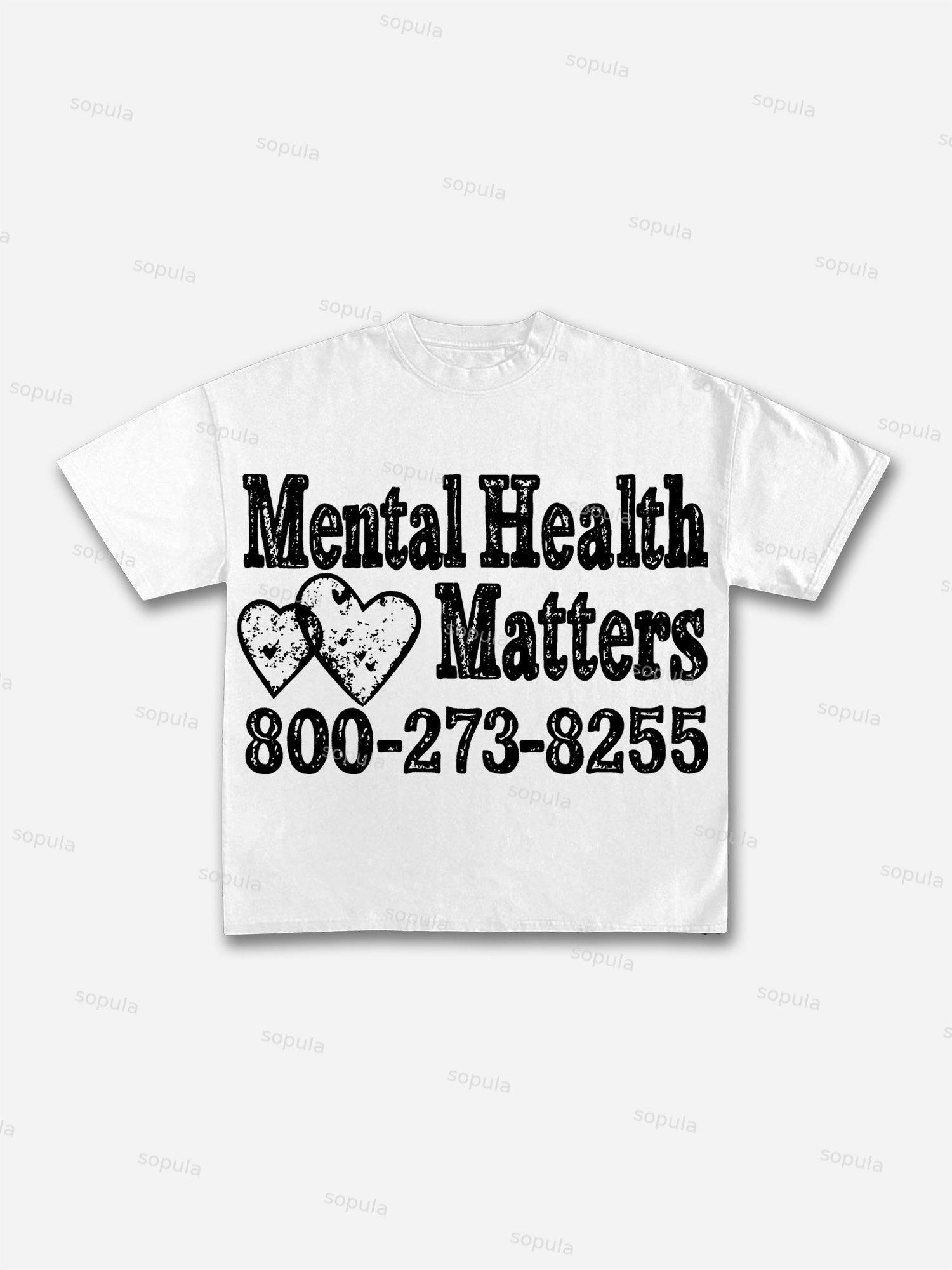 Mental Health Matters Graphic Print Cotton T-shirt Product Image