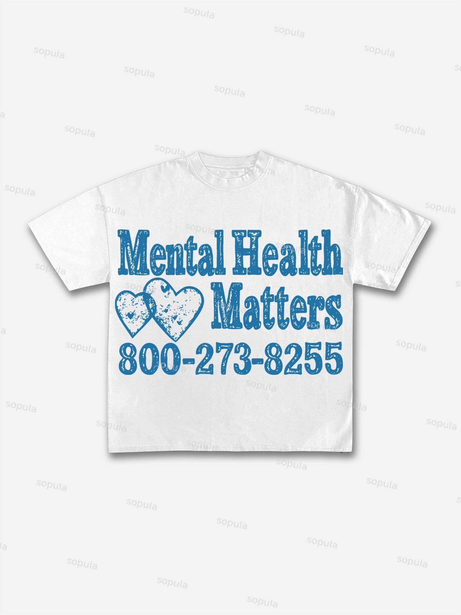 Mental Health Matters Graphic Print Cotton T-shirt Product Image