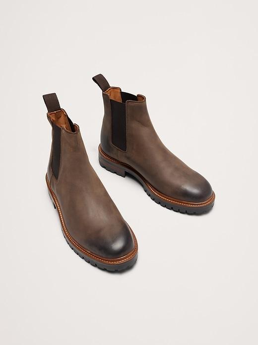 Burnished Italian Leather Chelsea Boot Product Image