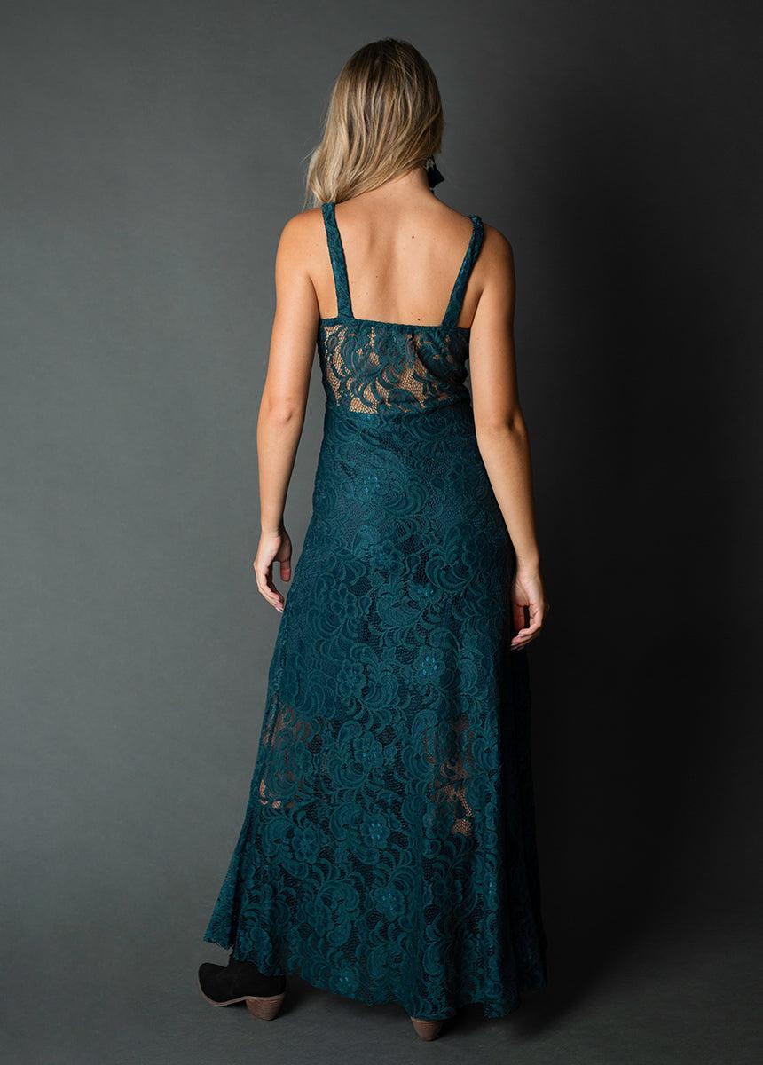 Carmel Slip Dress in Deep Teal Female Product Image