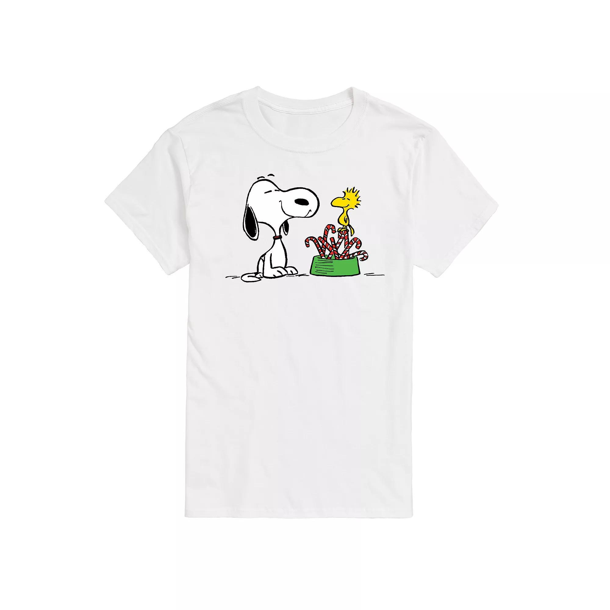Big & Tall Peanuts Snoopy & Woodstock Candy Canes Graphic Tee, Mens Product Image
