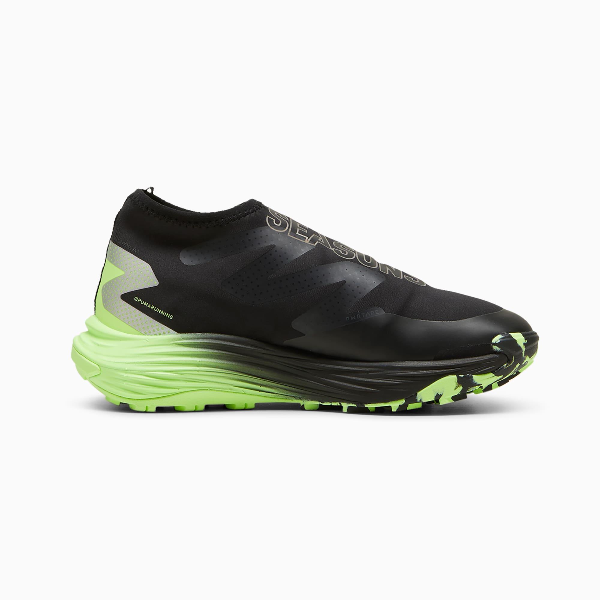 PUMA SEASONS Voyage NITROâ¢ 3 Disc Trail Running Women's Shoes in Black/Fizzy Apple/Silver Product Image