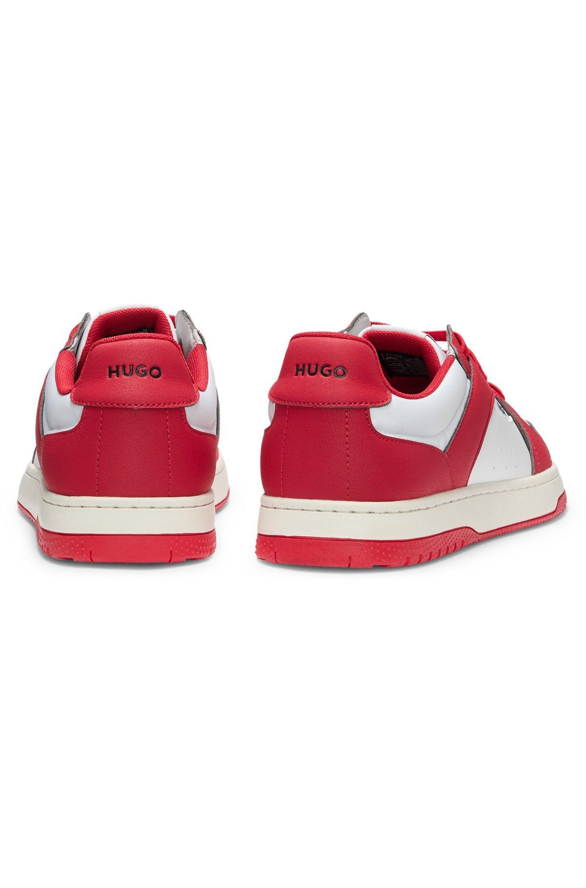 Low-top trainers with faux leather Product Image
