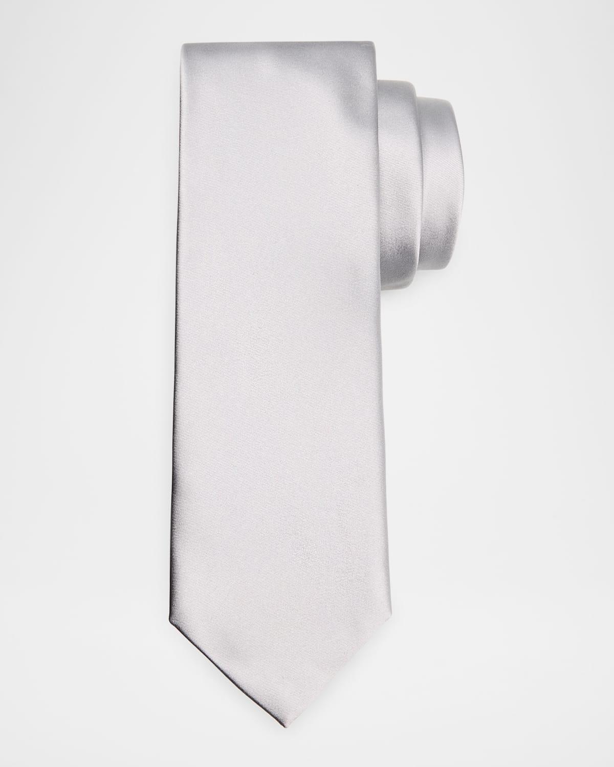 Mens Textured Solid Silk Tie Product Image