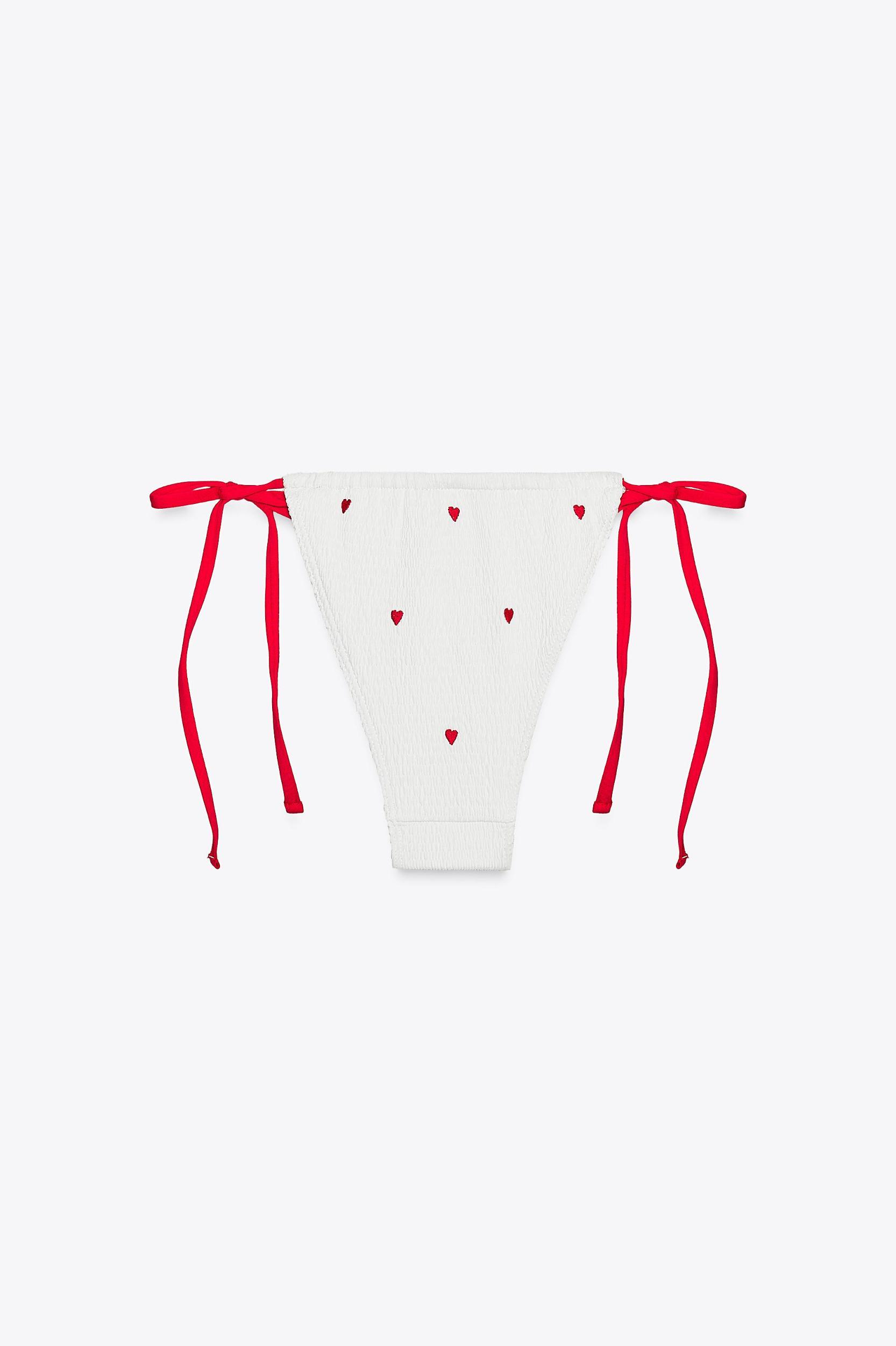 EMBROIDERED ELASTIC BIKINI BOTTOMS Product Image